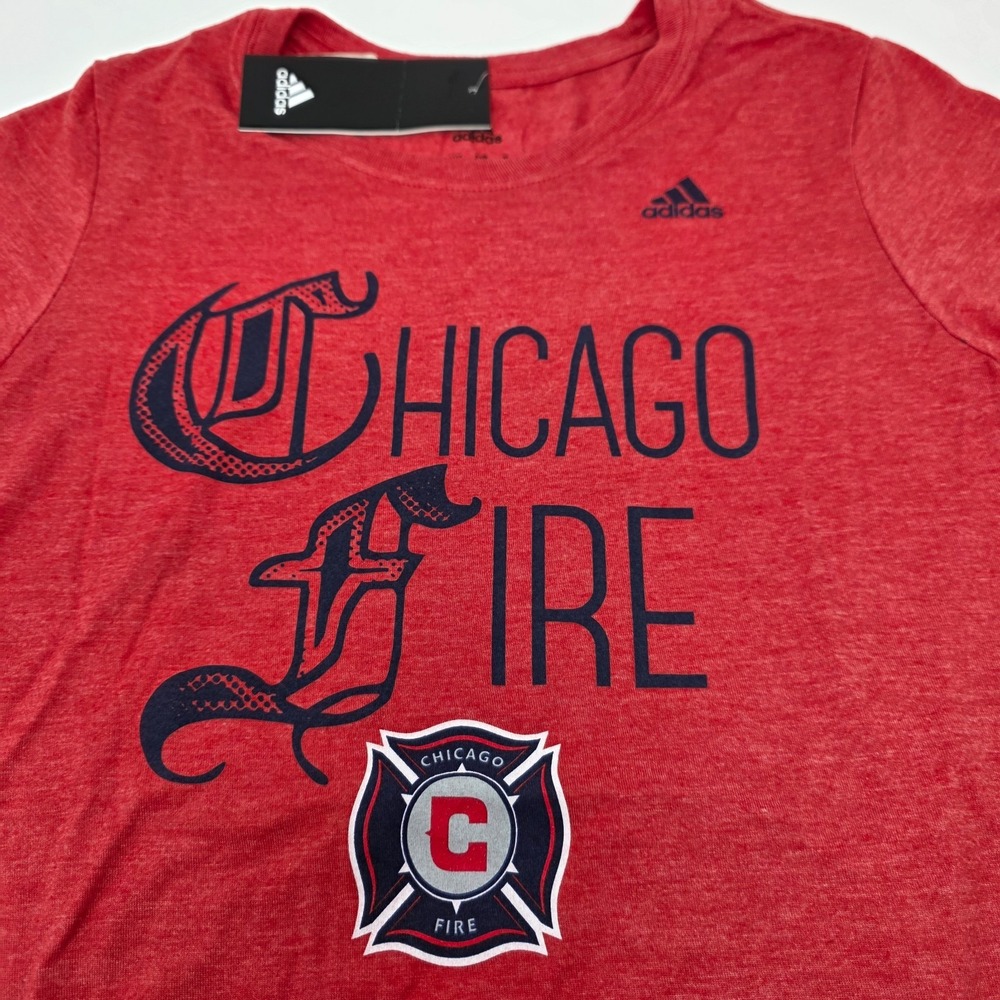 Adidas Chicago Fire T-Shirt Womens Medium Red MLS Soccer Heathered B227W‎ RDH